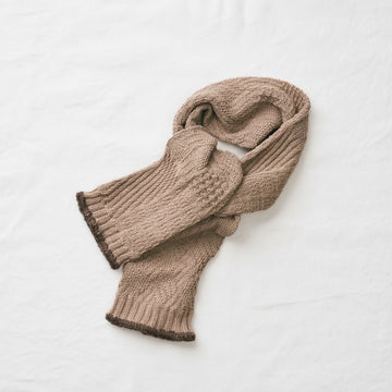 ORGANIC COTTON/YAK PATTERN STOLE - BROWN