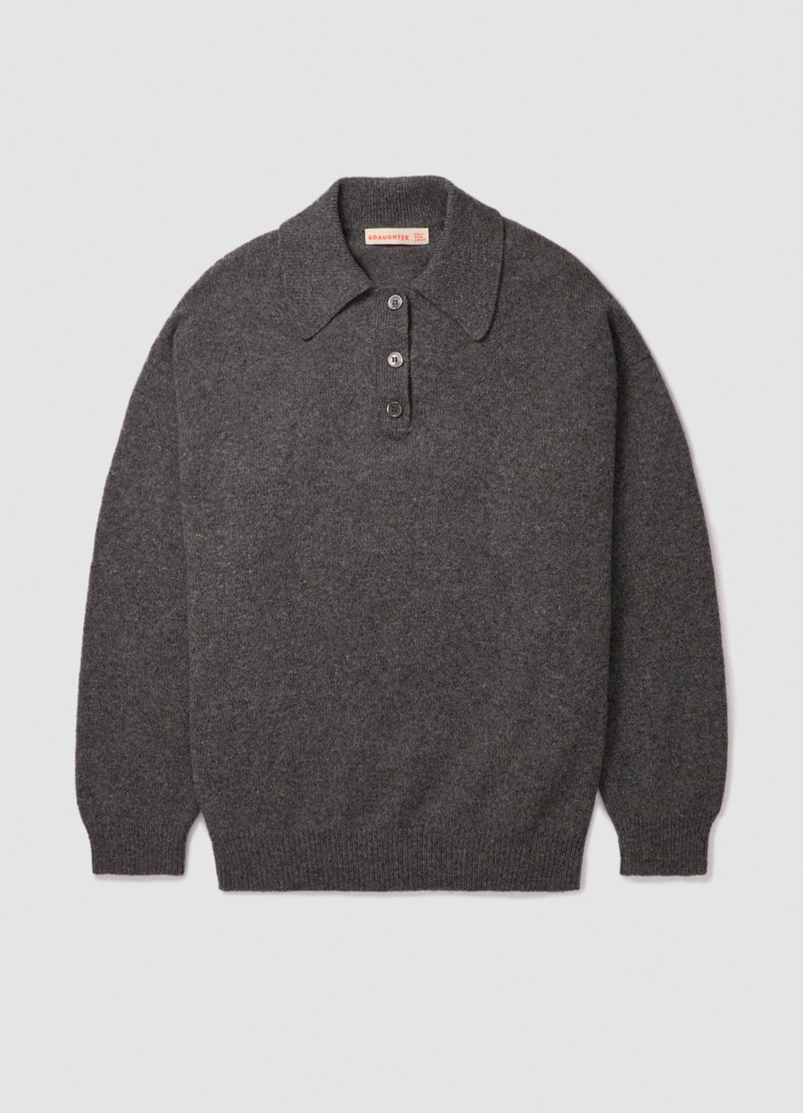 EDITH POLO SWEATER - DERBY GREY