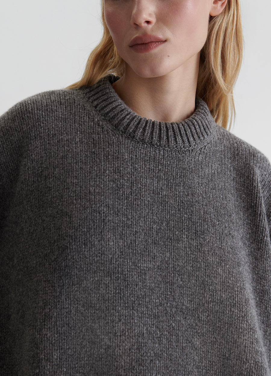 CARAGH CHUNKY SLOUCH GEELONG CREWNECK - DERBY GREY