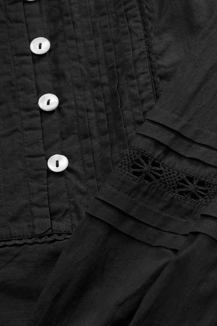 LEAF SHIRTDRESS - BLACK