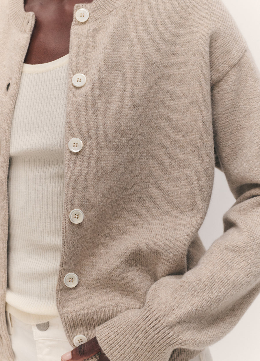 ADA CREWNECK CARDIGAN - OAT