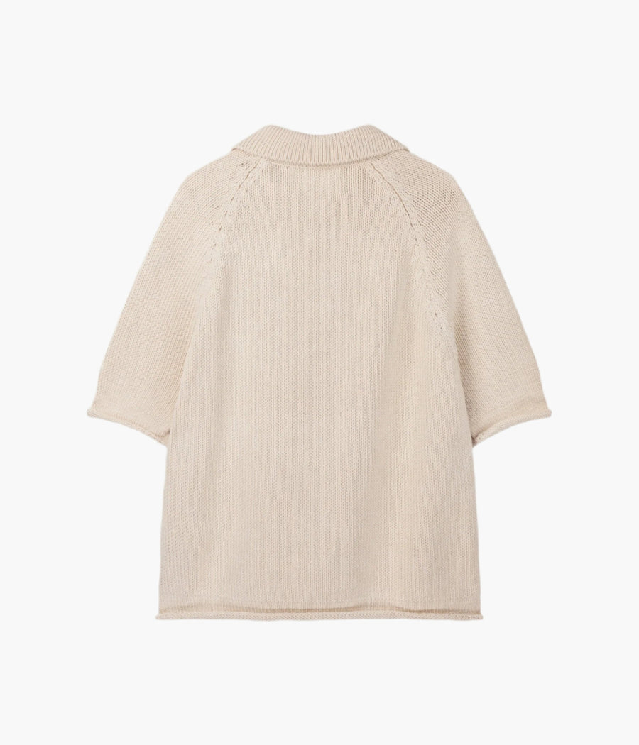 COTTON KNIT POLO - UNDYED