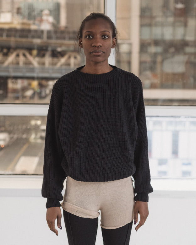 MEA COTTON PULLOVER - BLACK