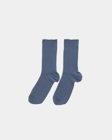 RIB ANKLE SOCK -  LIMBUS BLUE