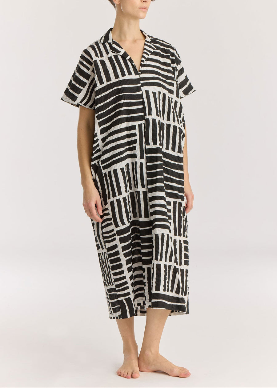 NARROW KITE DRESS - BLACK PRINT