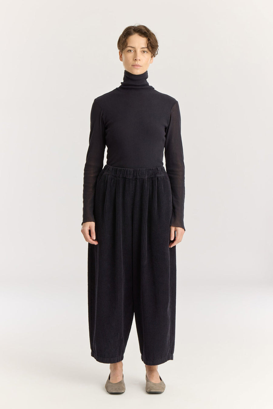 CORDUROY WIDE PANT - DARK NAVY