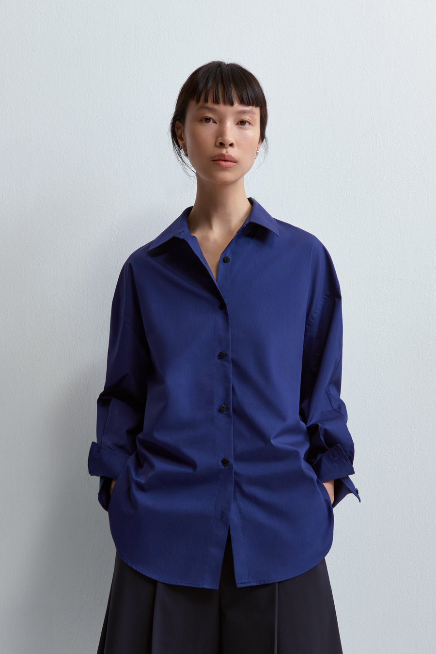 OVERSIZED COTTON SHIRT - KLEIN BLUE