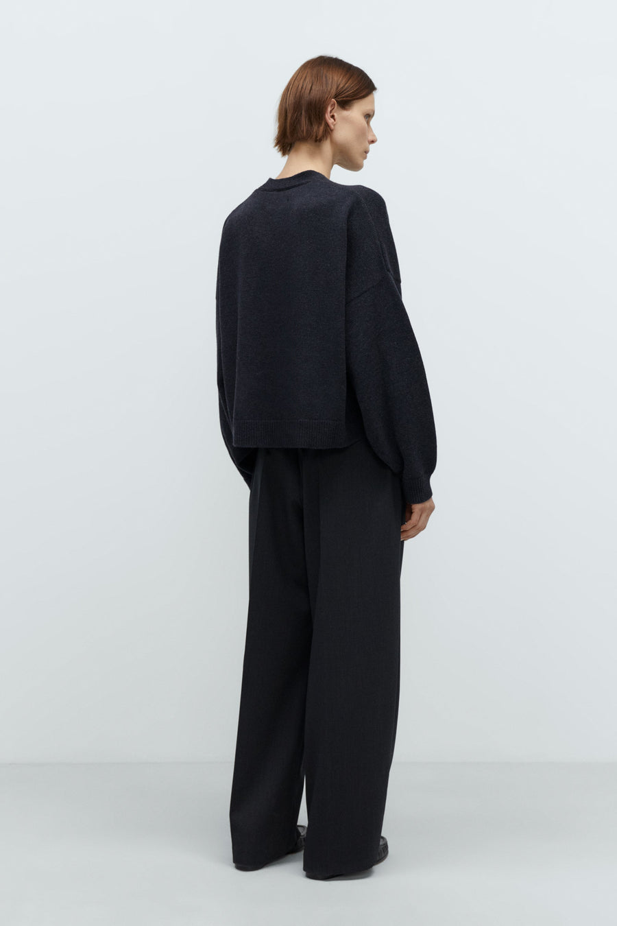 MERINO WOOL CARDIGAN - ANTHRACITE