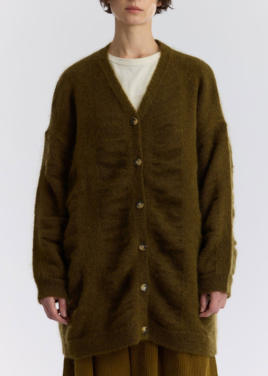 WATERFALL CARDIGAN - DARK OLIVE