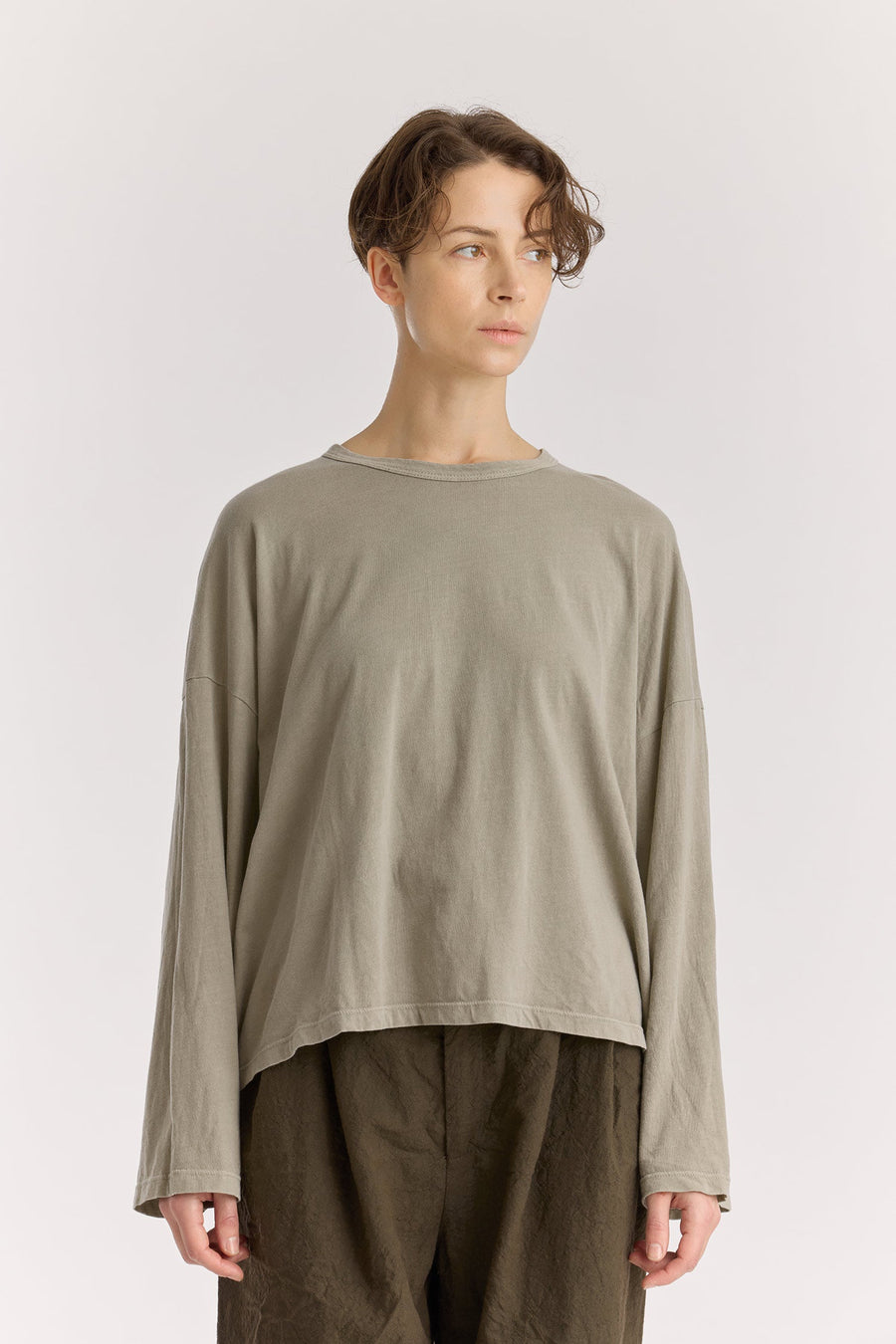 WIDE LONGSLEEVE  TEE - LIMESTONE