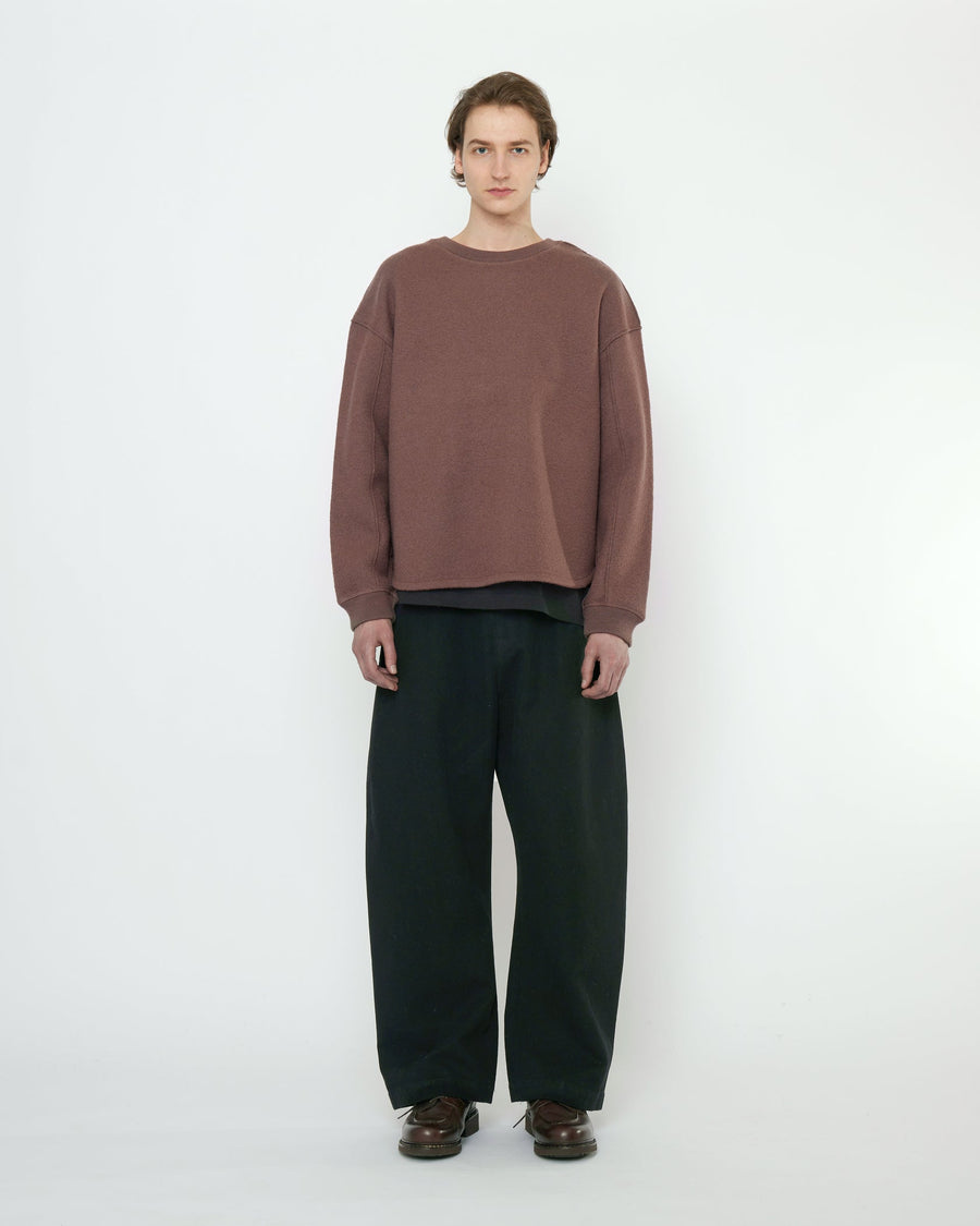TAILORED CURVE LEGGED TROUSER - BLACK