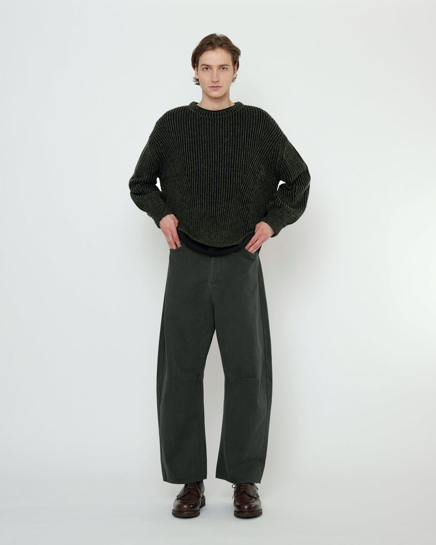 CURVE LEGGED WORK TROUSER - WASHED BLACK