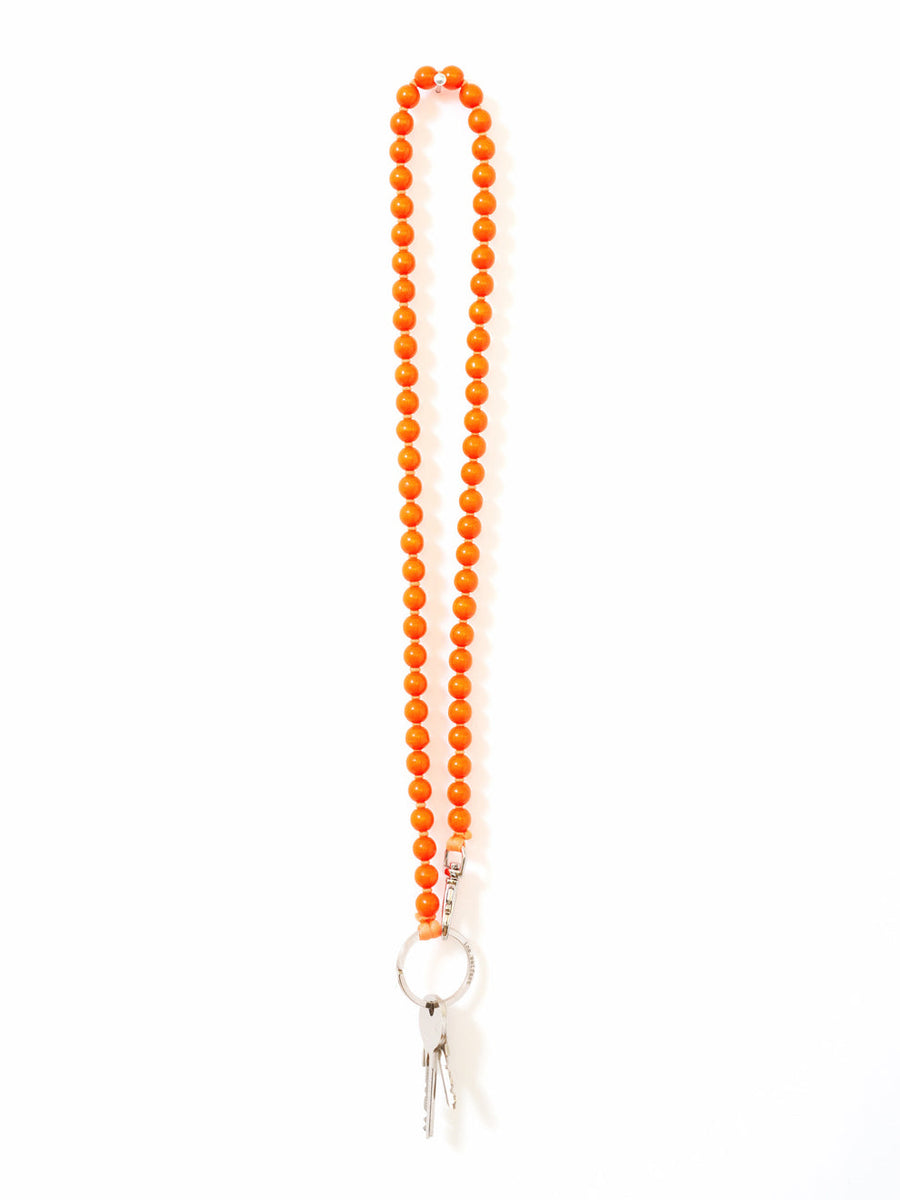 LONG KEYHOLDER - SMALL PERLEN - NEON ORANGE