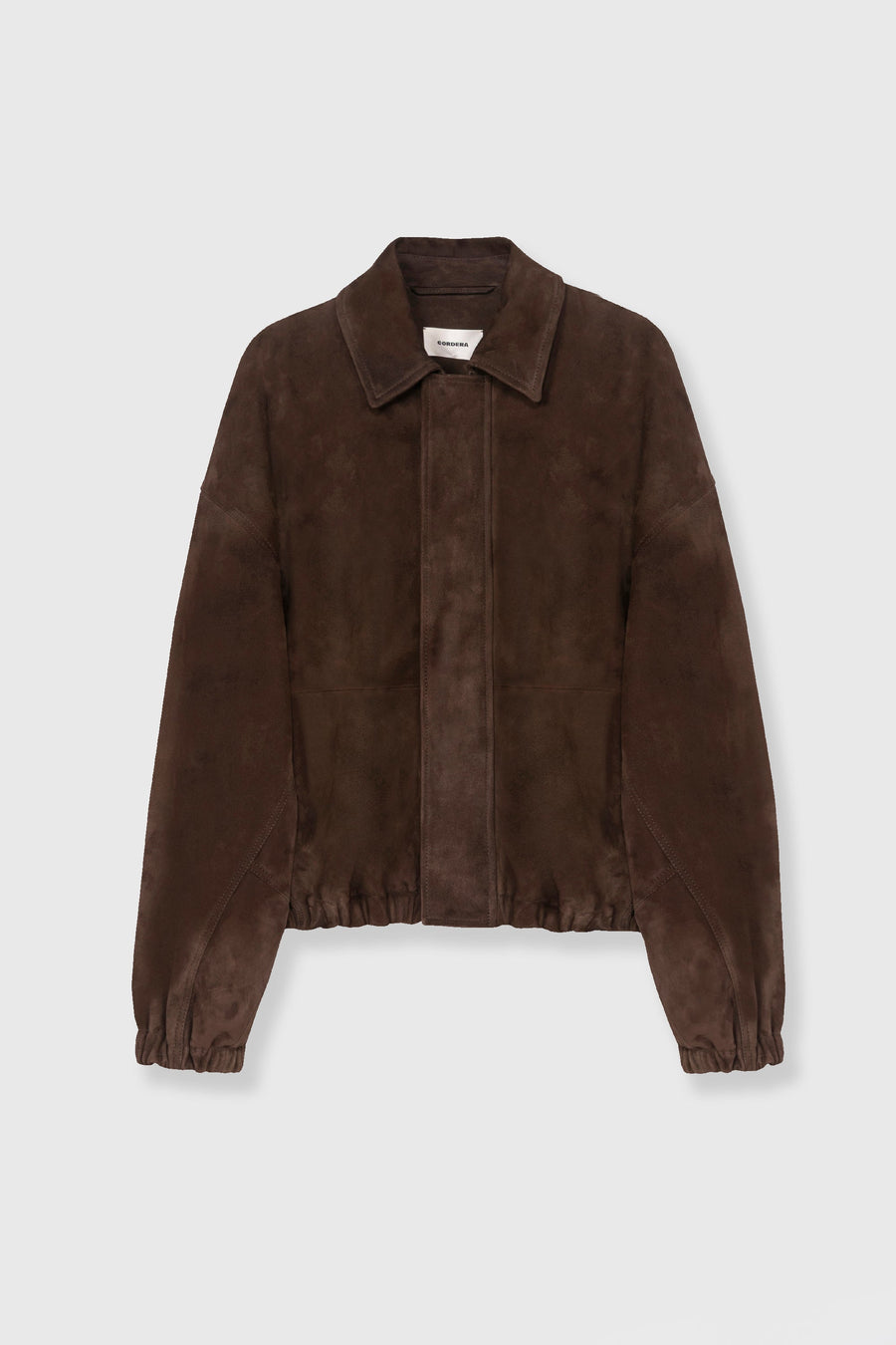 SUEDE BOMBER JACKET - BROWN