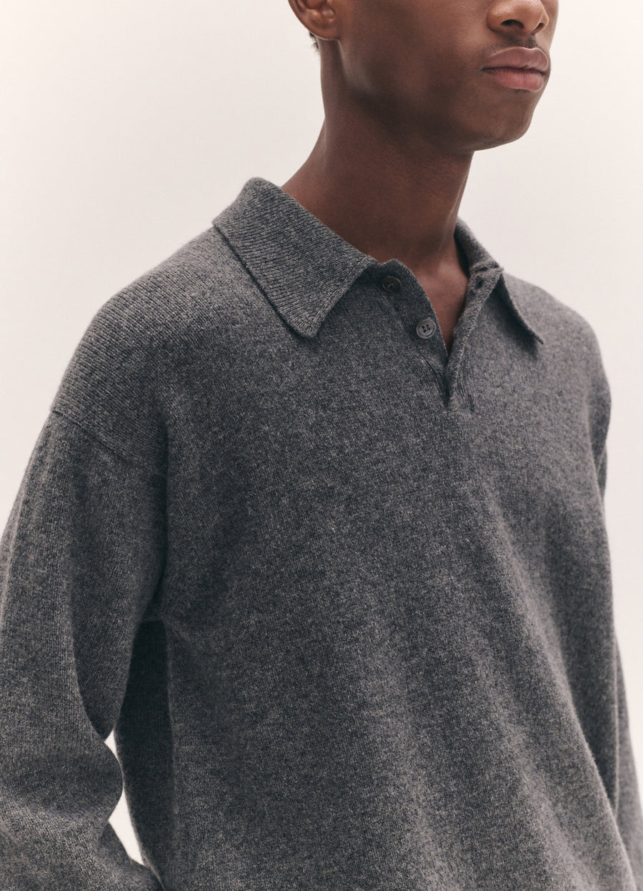EDITH POLO SWEATER - DERBY GREY
