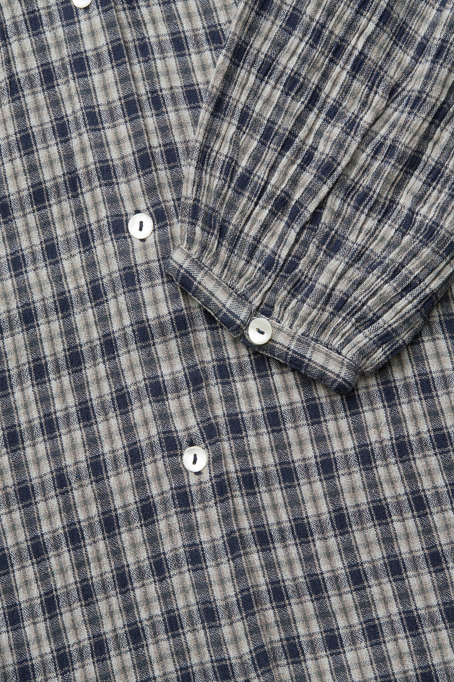 CILLA SHIRT - NAVY/BEIGE CHECK