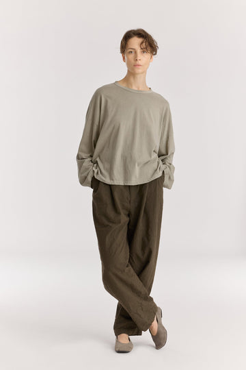 WIDE LONGSLEEVE  TEE - LIMESTONE