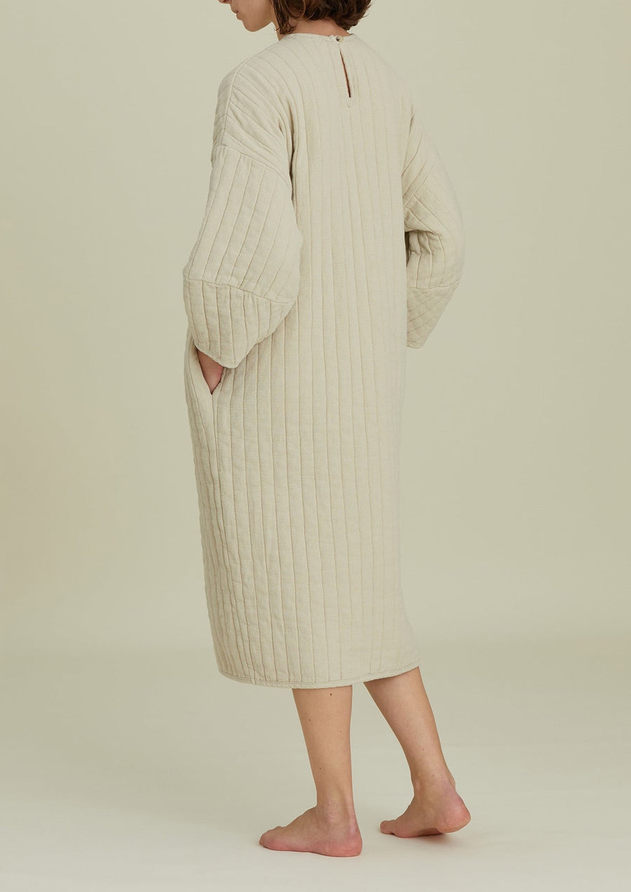 QUILTED DRESS - IVORY