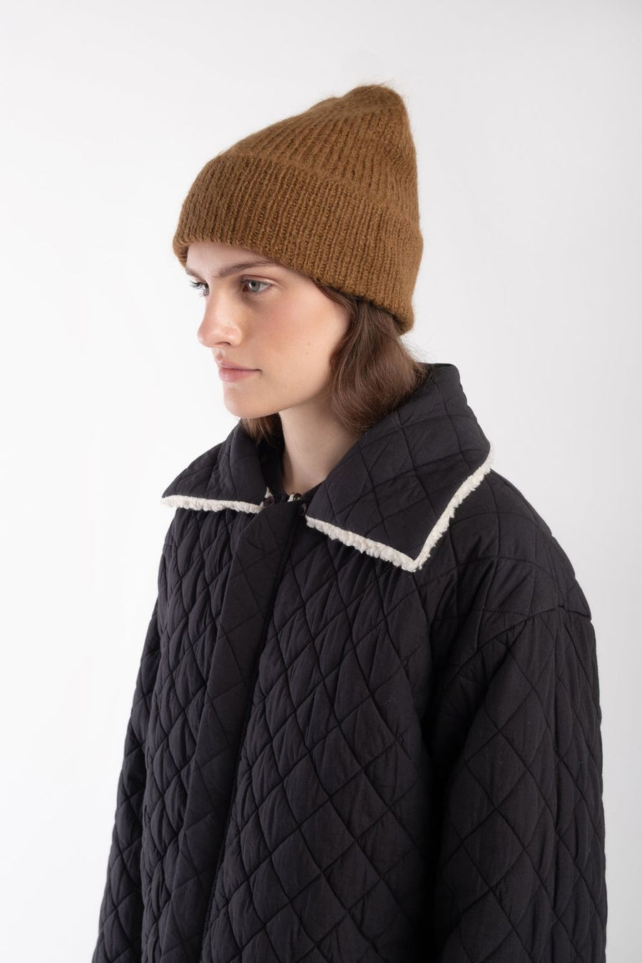 BRUSHED RIB HAT - GOLDEN