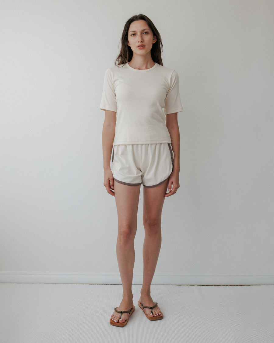 RIB TEE - NATURAL