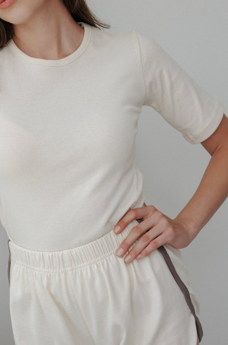 RIB TEE - NATURAL