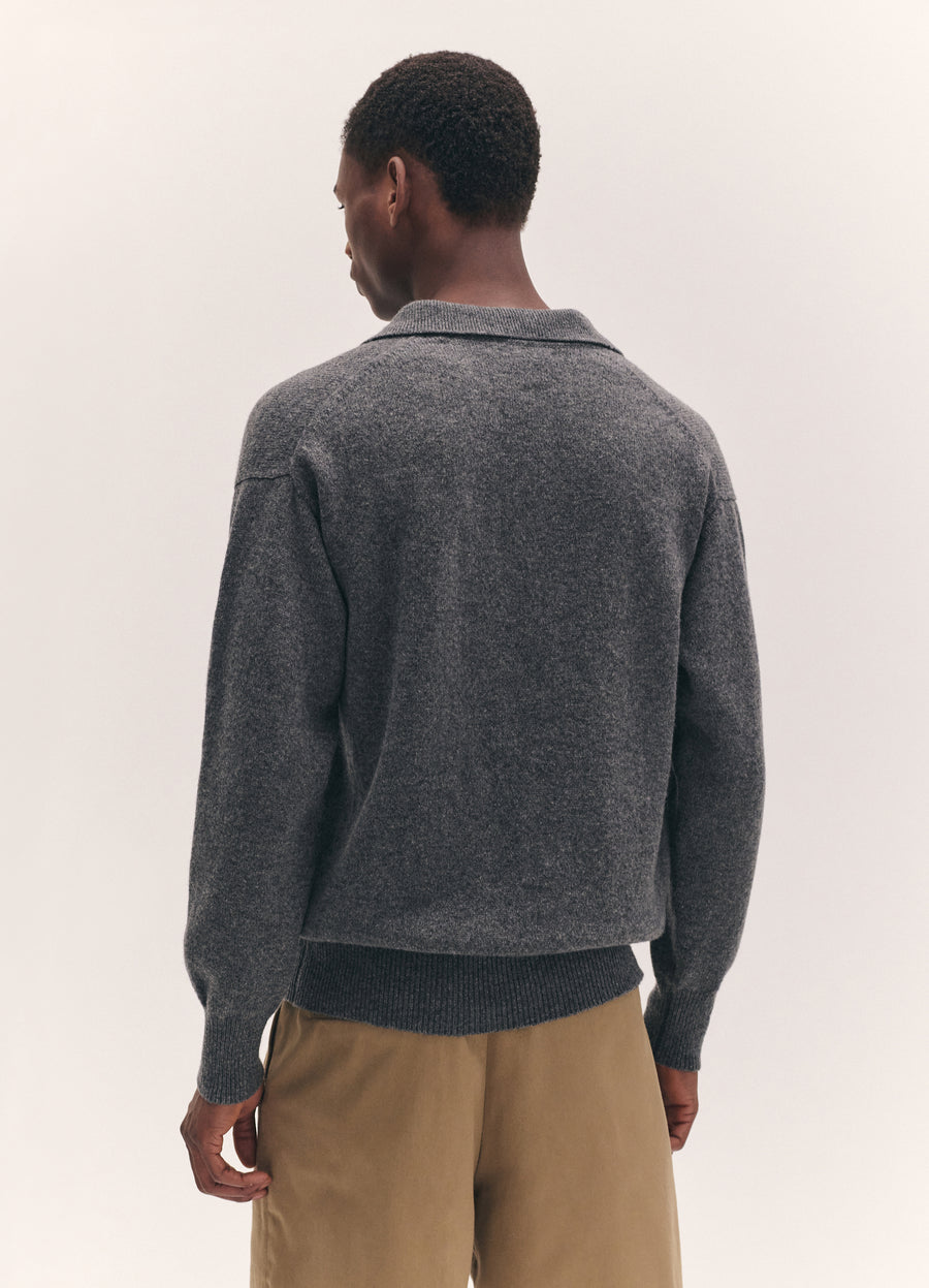 EDITH POLO SWEATER - DERBY GREY
