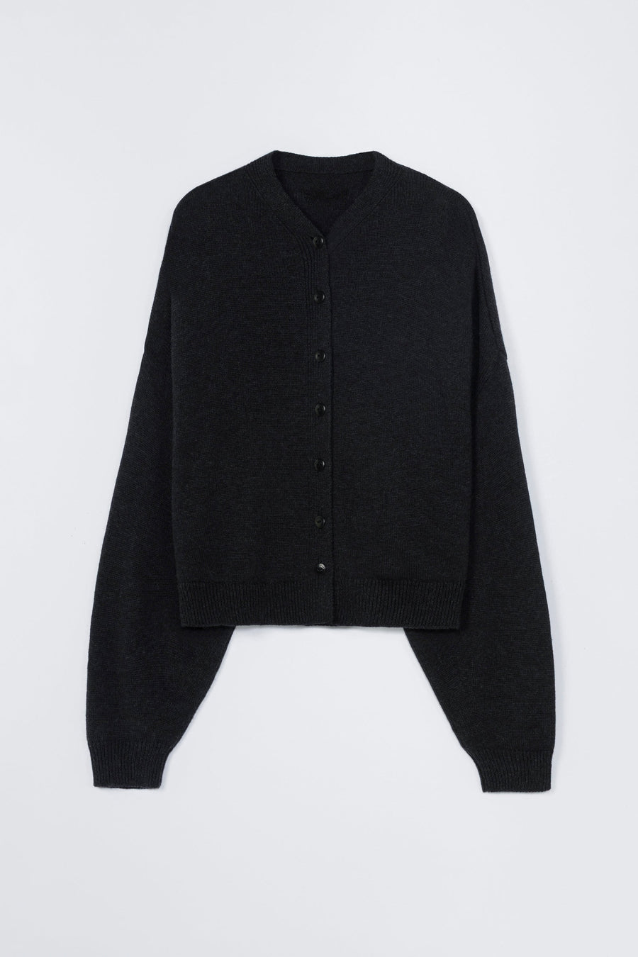 MERINO WOOL CARDIGAN - ANTHRACITE