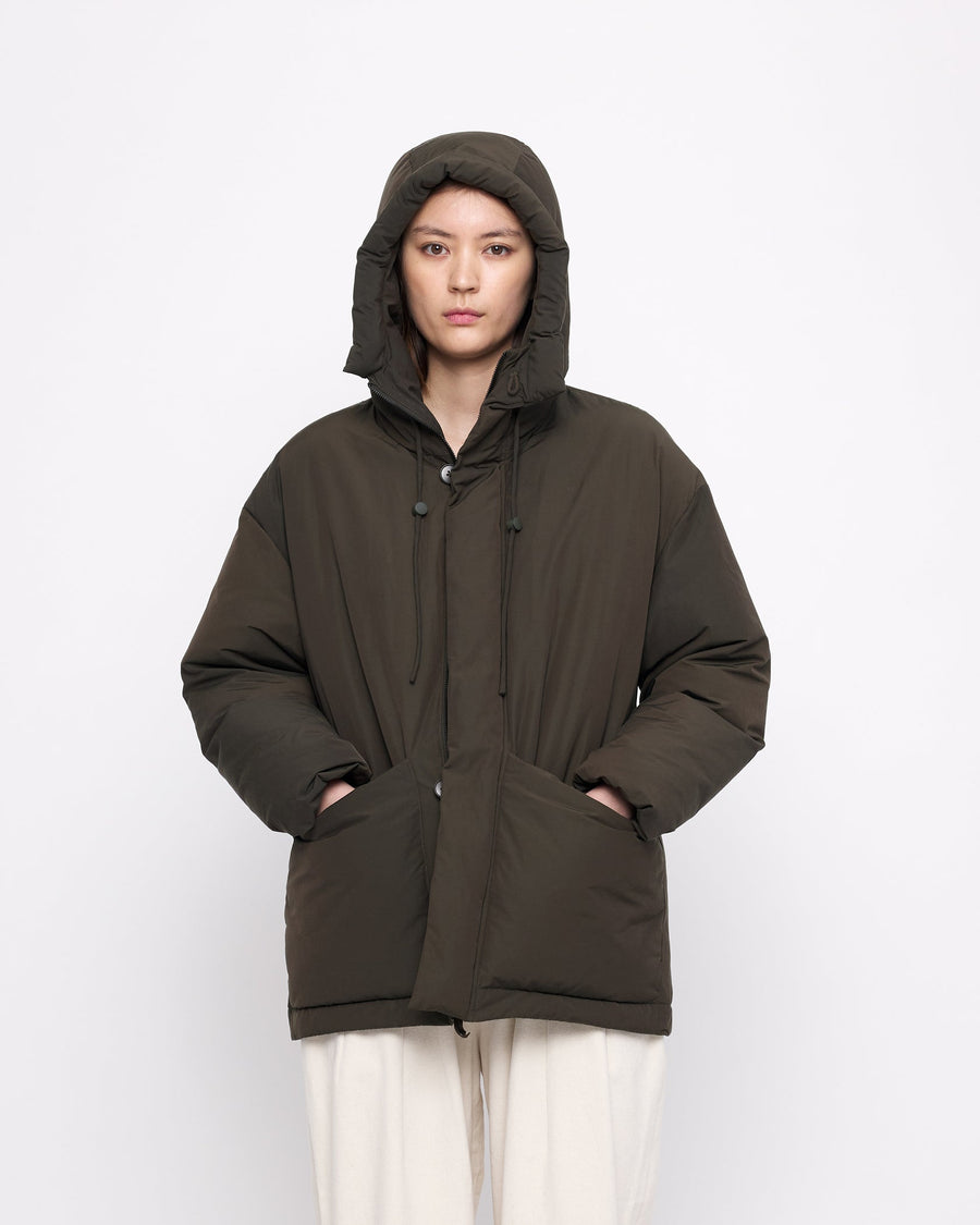 HOODED PUFFER - OLIVE