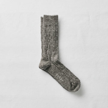ALPACA CABLE PATTERN SOCKS - GREY MELANGE