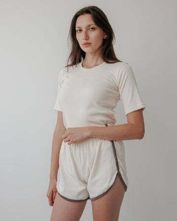 RIB TEE - NATURAL