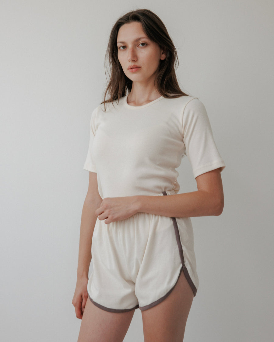 RIB TEE - NATURAL