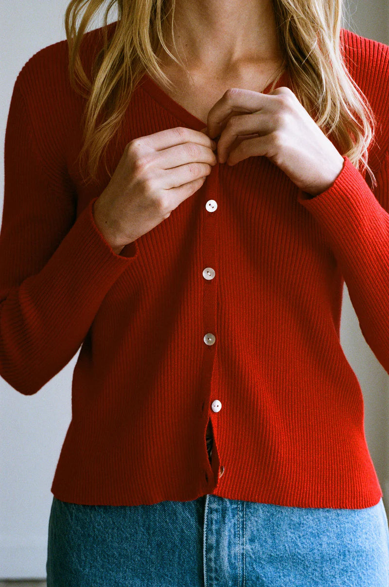 NOLITA CARDIGAN - VERMILLION