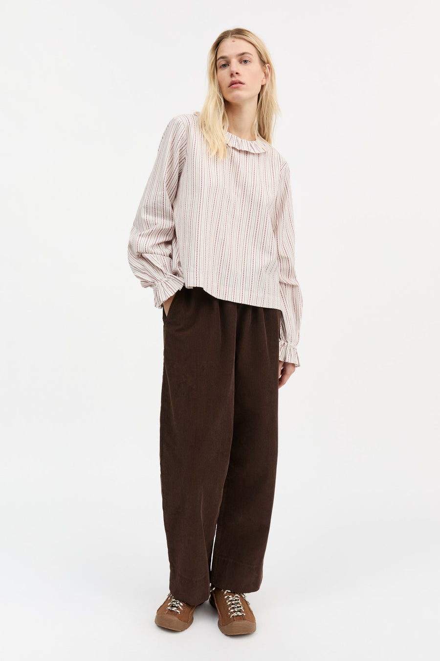 CORNFLOWER BLOUSE - RASPBERRY STRIPE