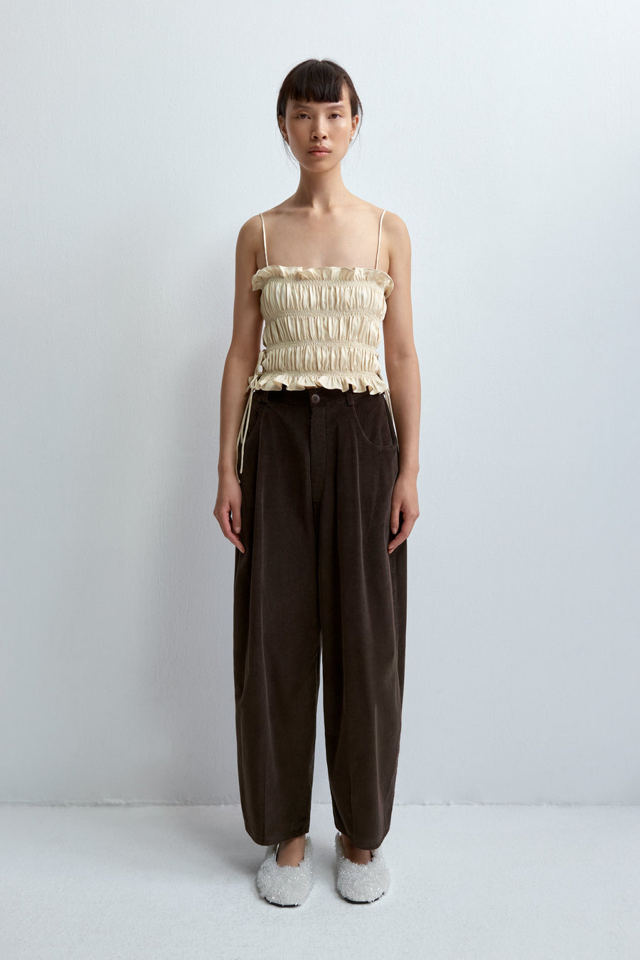 CORDUROY BAGGY PANTS - BROWN