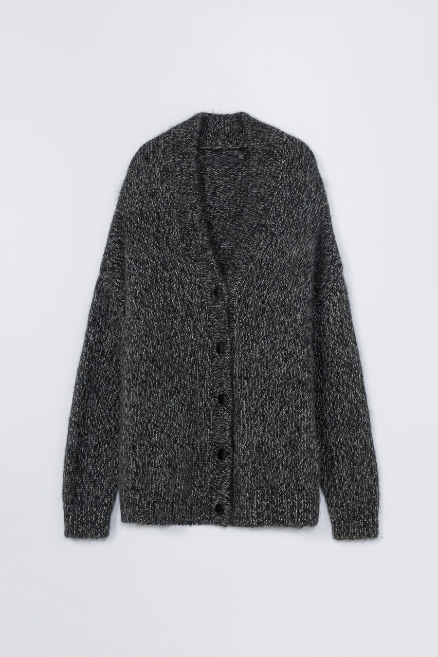 OVERSIZED CARDIGAN - BLACK MELANGE