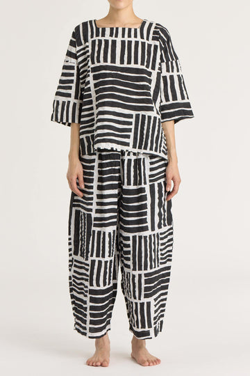WIDE PANT - BLACK PRINT