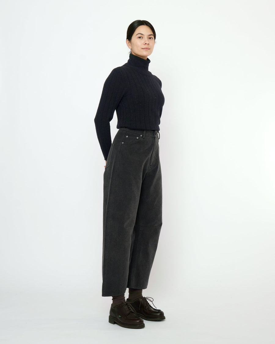 CURVE LEGGED WORK TROUSER - WASHED BLACK