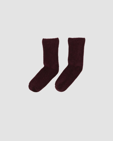 BUCKLE OVERANKLE SOCK - BURGUNDY