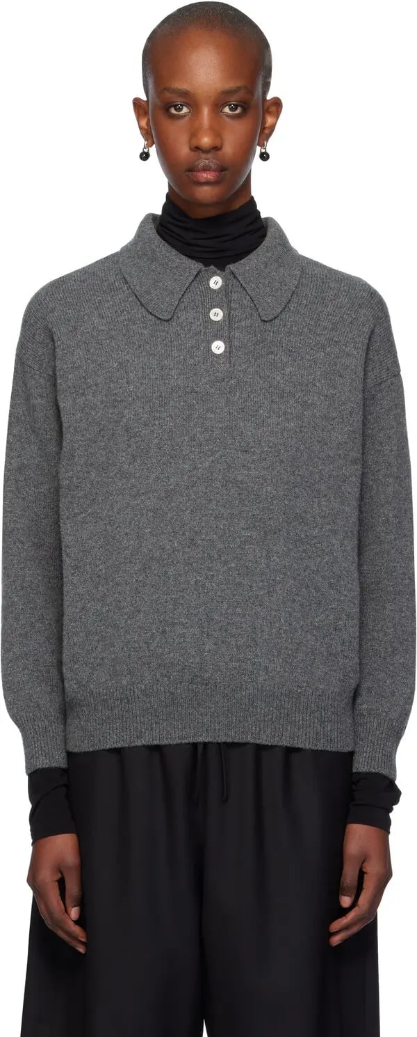 EDITH POLO SWEATER - DERBY GREY