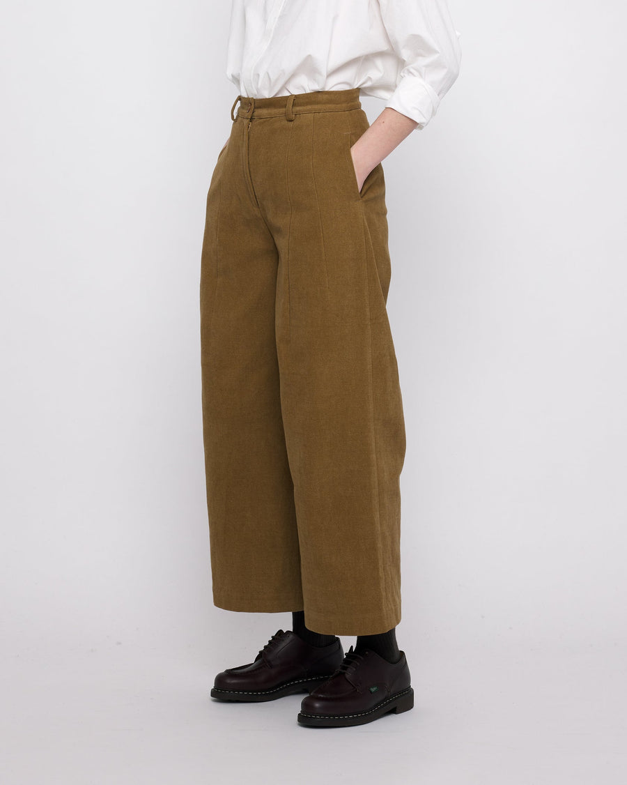 WIDE LEGGED SKATE TROUSER - KELP BROWN