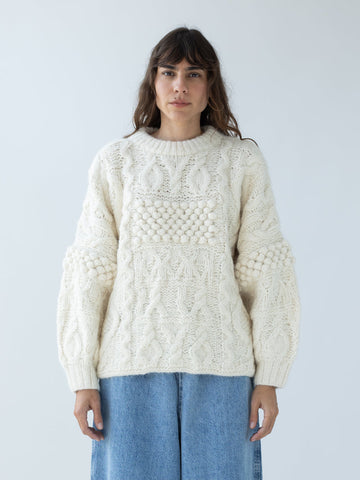 PATCHWORK CREWNECK - CREAM