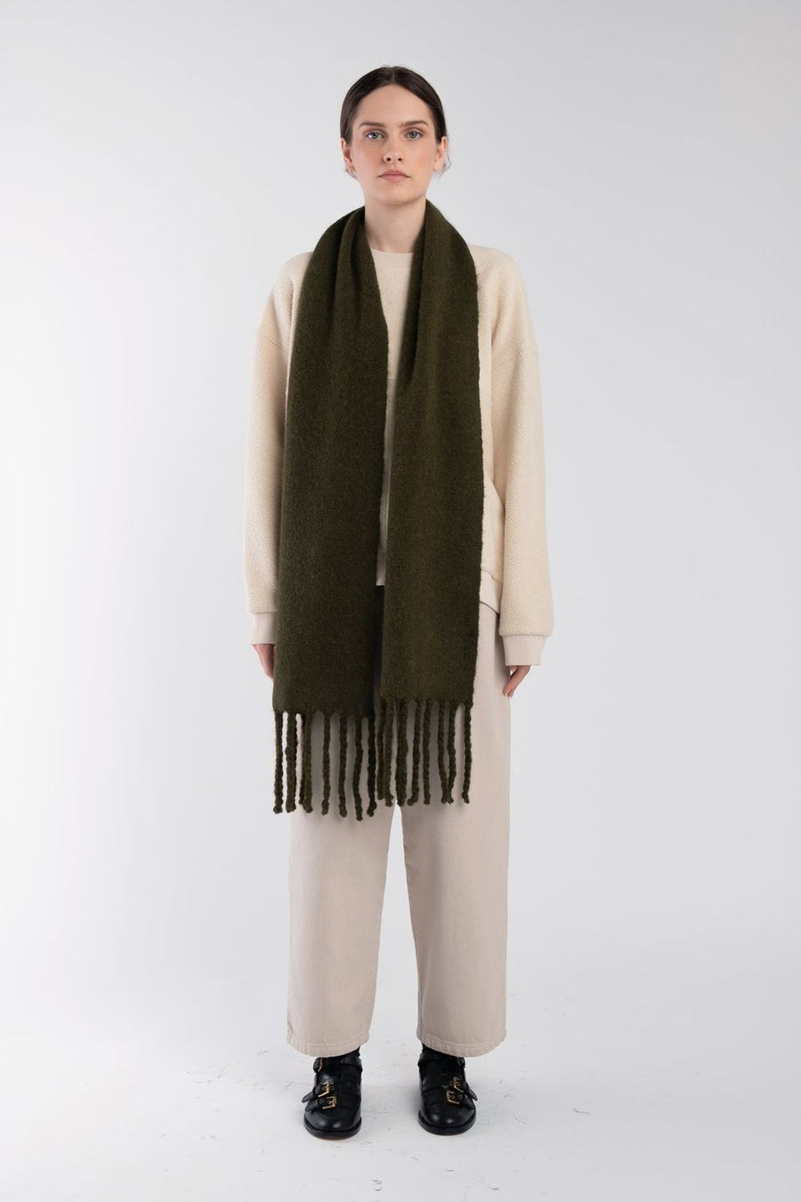 FRING SCARF - OLIVE