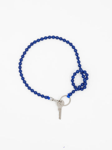 LONG KEYHOLDER - SMALL PERLEN - BLUE