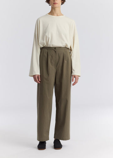 STRAIGHT TROUSERS - DARK OLIVE