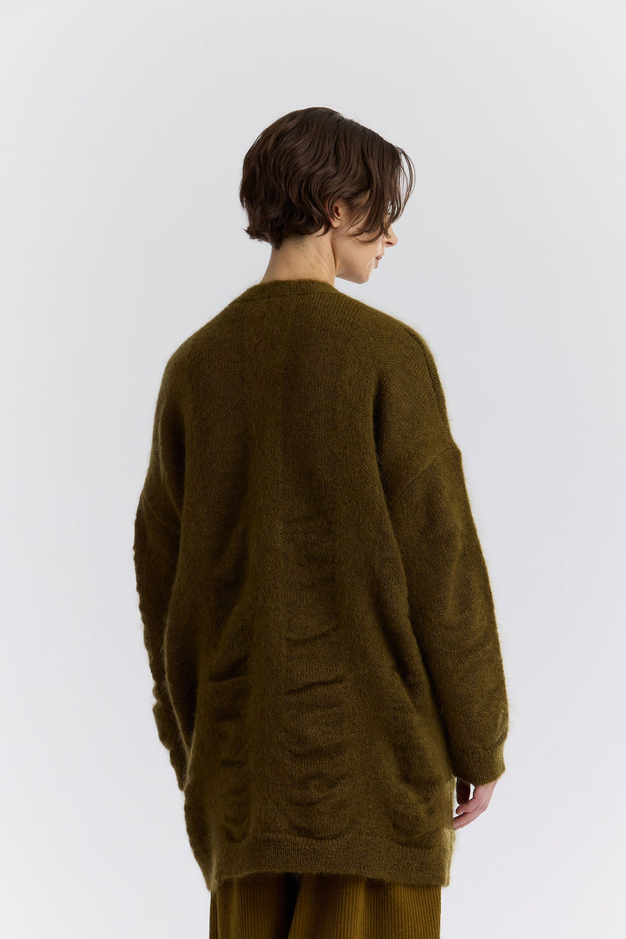 WATERFALL CARDIGAN - DARK OLIVE