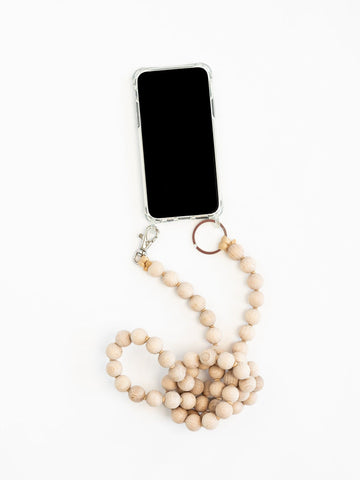 HANDYKETTE PHONE NECKLACE - BIG PERLEN - NATURAL