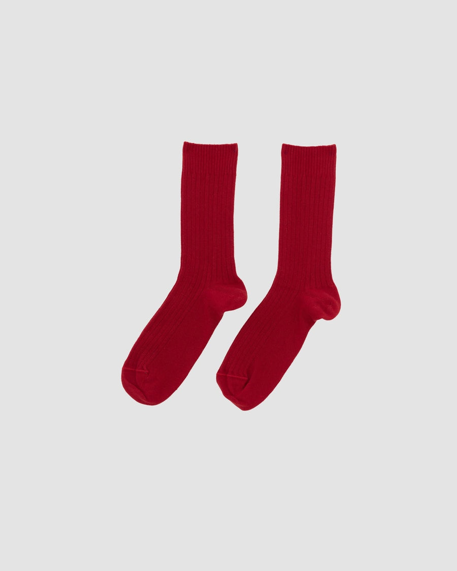 RIB ANKLE SOCK -  TEAM RED