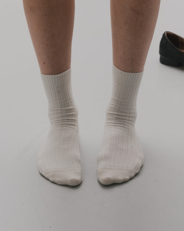 RIB ANKLE SOCK - UNDYED