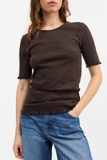 EDIE TEE - DARK BROWN