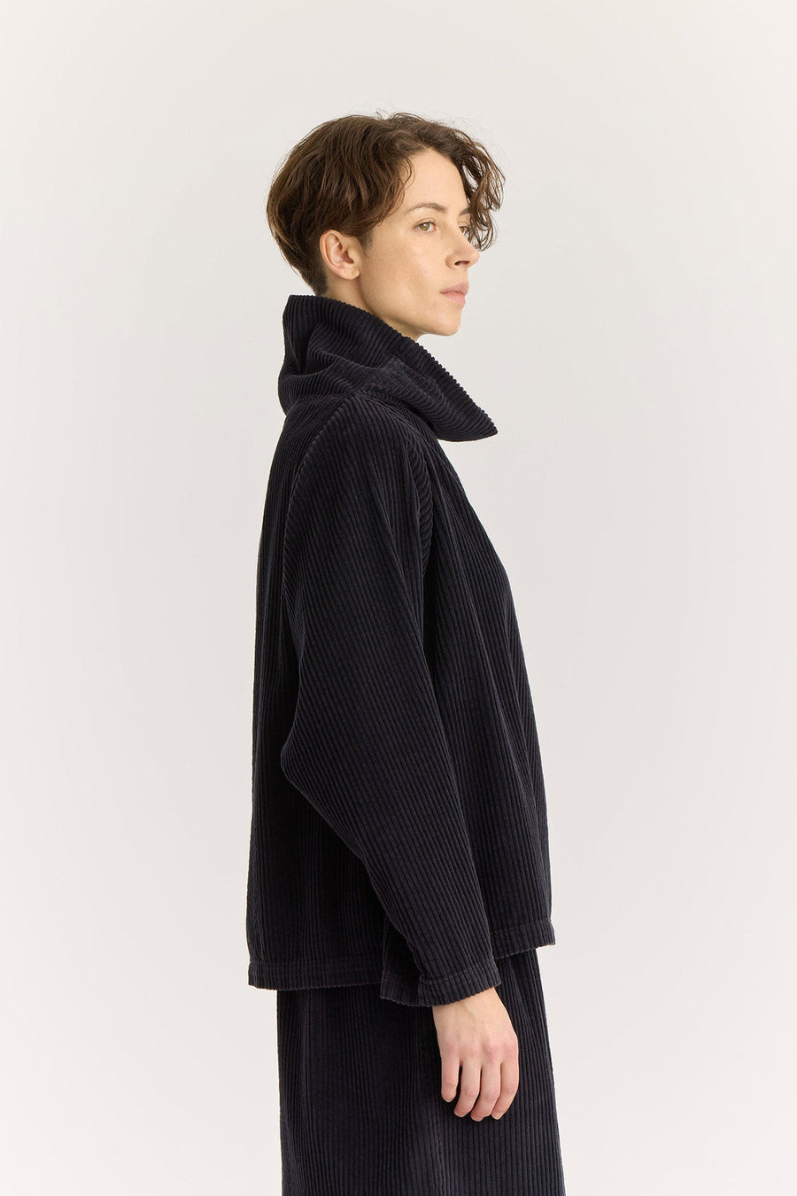 CORDUROY TUBE TOP - DARK NAVY